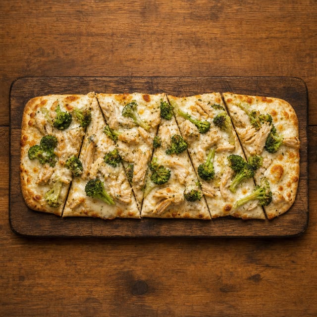 Chicken Broccoli Flatbread.